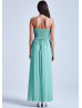 Chiffon Strapless Beads Long Prom Dress 